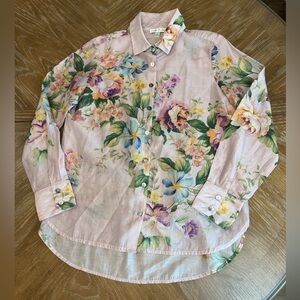 Lucky & Coco Floral Women's Button Down Shirt - Pastel Elegance